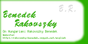 benedek rakovszky business card